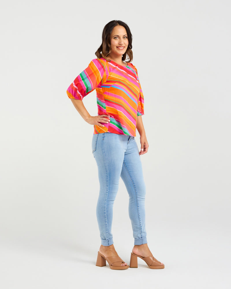 Willow Top - Dynamic Stripe