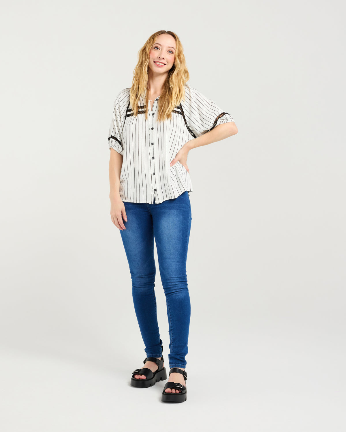 Penelope Blouse - Pinstripe