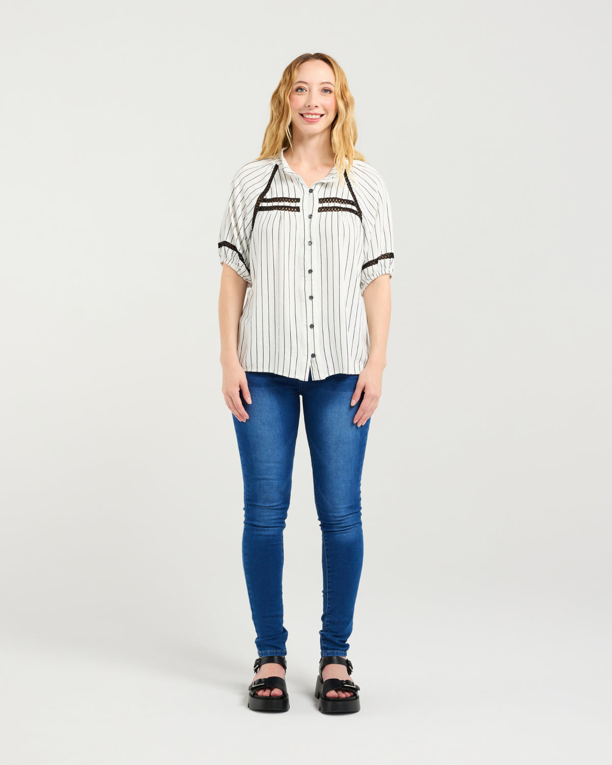 Penelope Blouse - Pinstripe