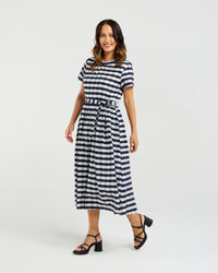 Scarlett Dress - Navy Check