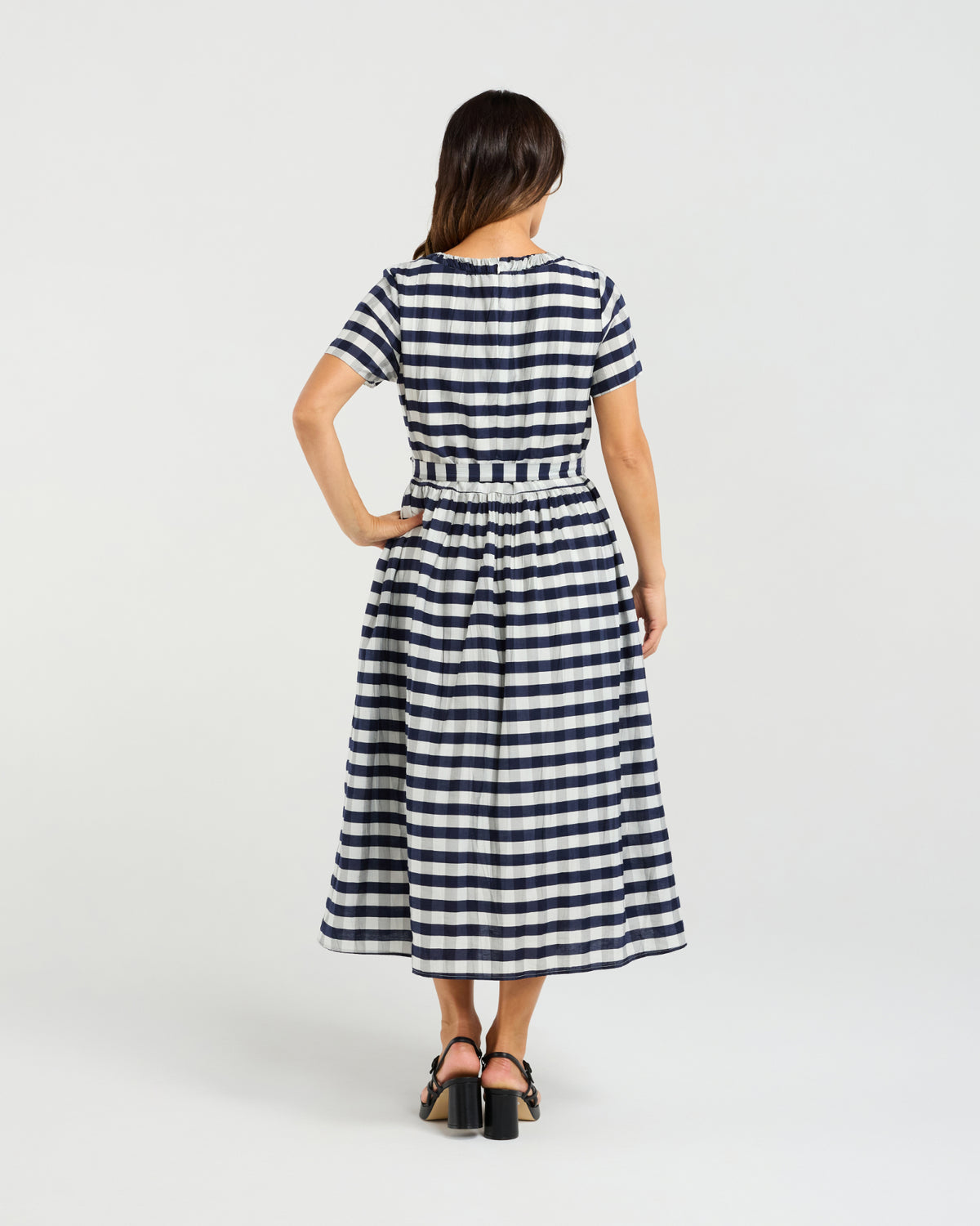 Scarlett Dress - Navy Check