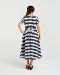 Scarlett Dress - Navy Check