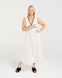 Zariah Dress - Pinstripe