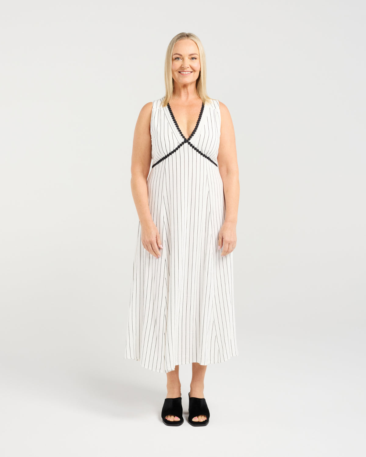 Zariah Dress - Pinstripe