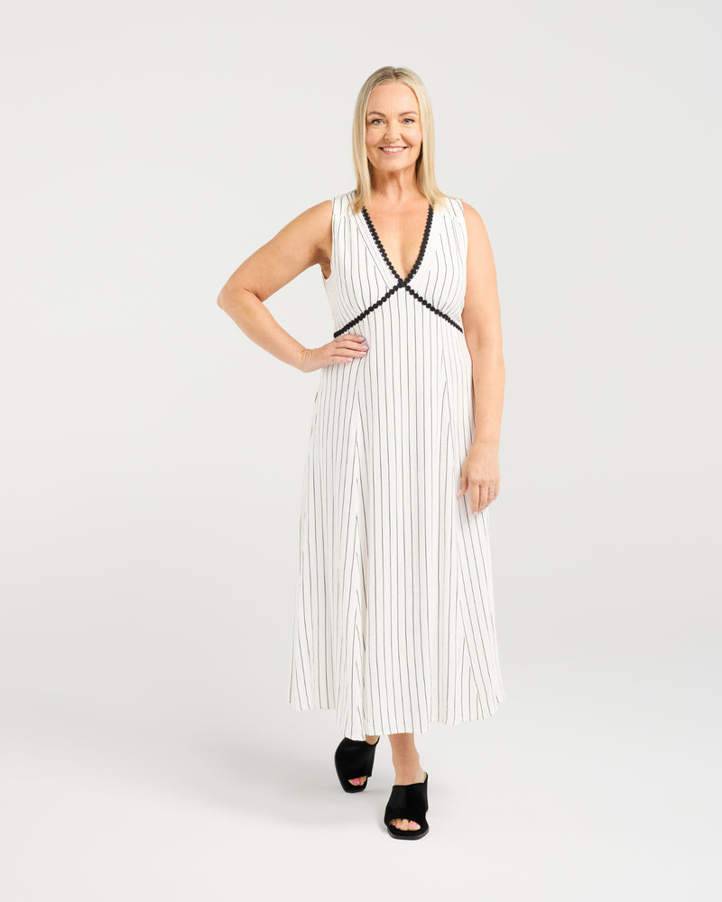 Zariah Dress - Pinstripe