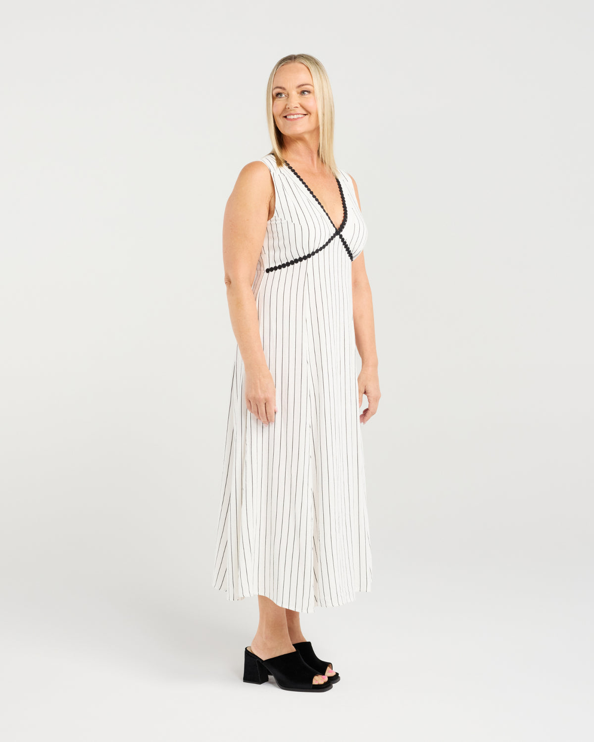 Zariah Dress - Pinstripe