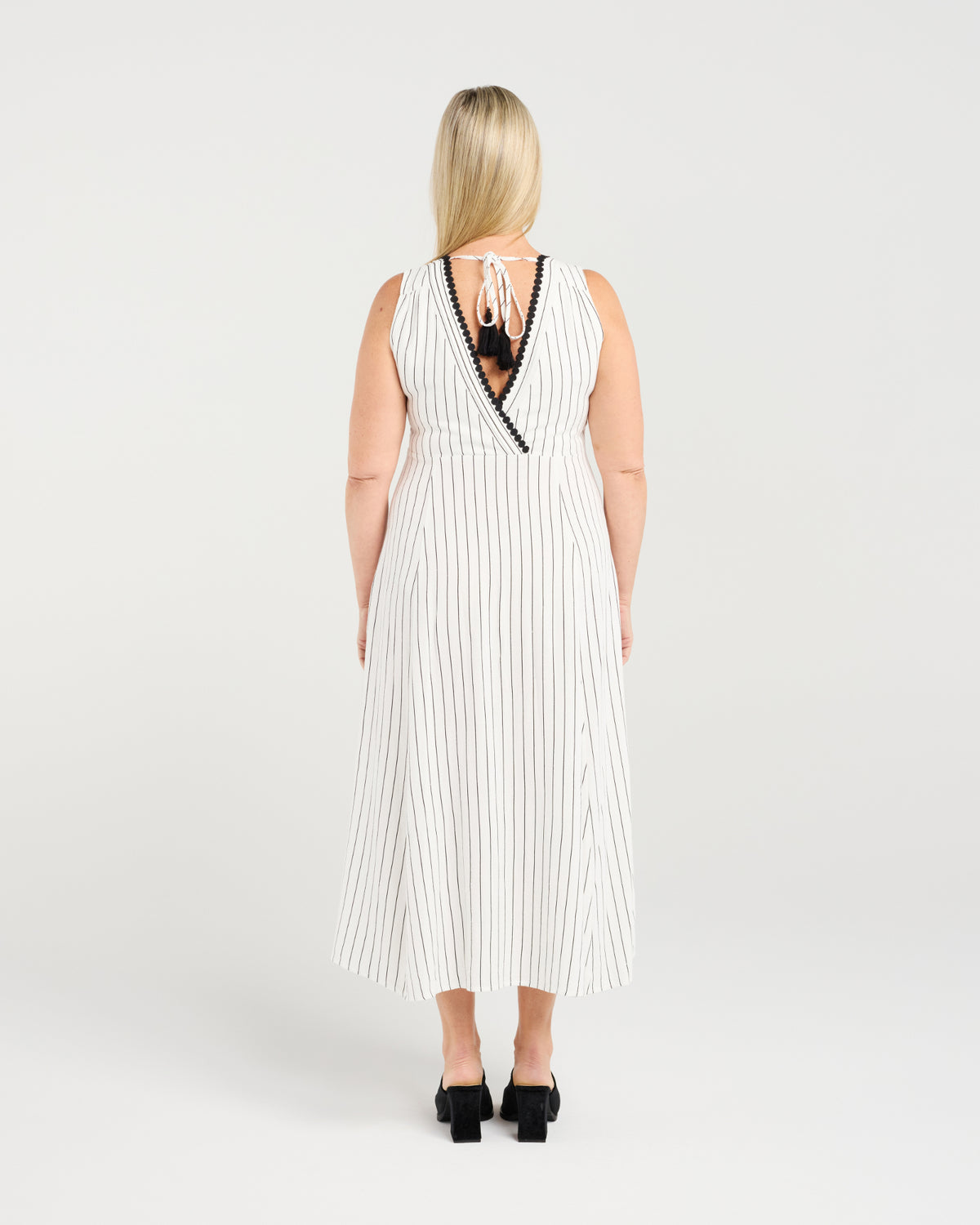 Zariah Dress - Pinstripe