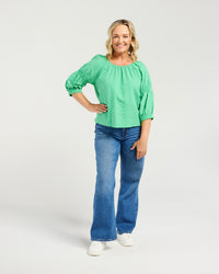 Caitlin Top - Green Stripe