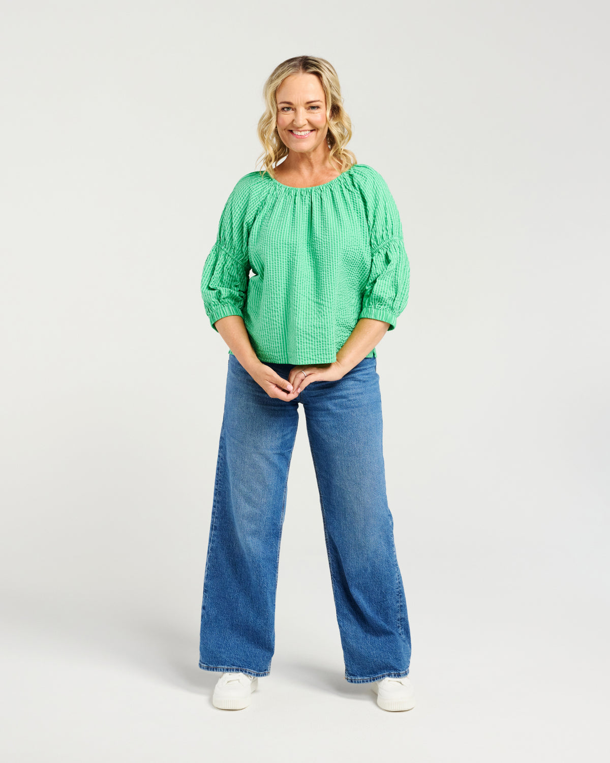 Caitlin Top - Green Stripe