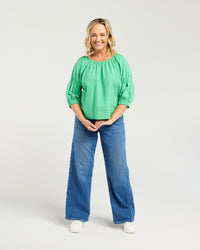 Caitlin Top - Green Stripe