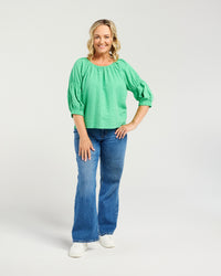 Caitlin Top - Green Stripe