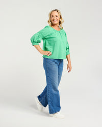 Caitlin Top - Green Stripe