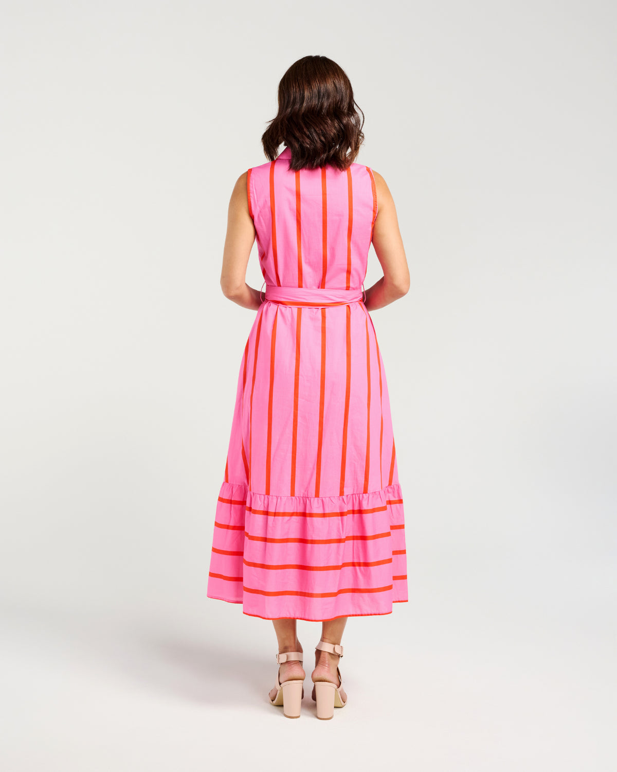 Peyton Dress - Pink & Red Stripe