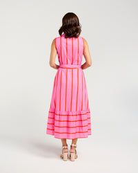 Peyton Dress - Pink & Red Stripe