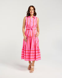 Peyton Dress - Pink & Red Stripe