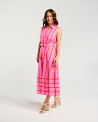 Peyton Dress - Pink & Red Stripe