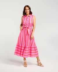 Peyton Dress - Pink & Red Stripe