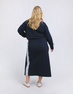 Sloane Fleece Skirt - Navy/Grey Marle Trim