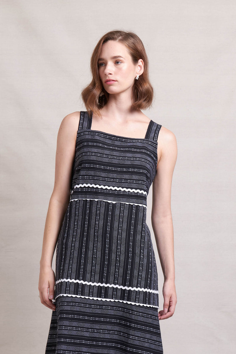 Zig Zag Dress - Black Stripe