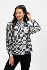 Zoe Blouse - Pastel Geo