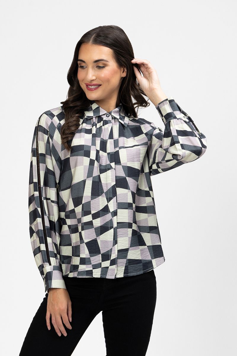 Zoe Blouse - Pastel Geo
