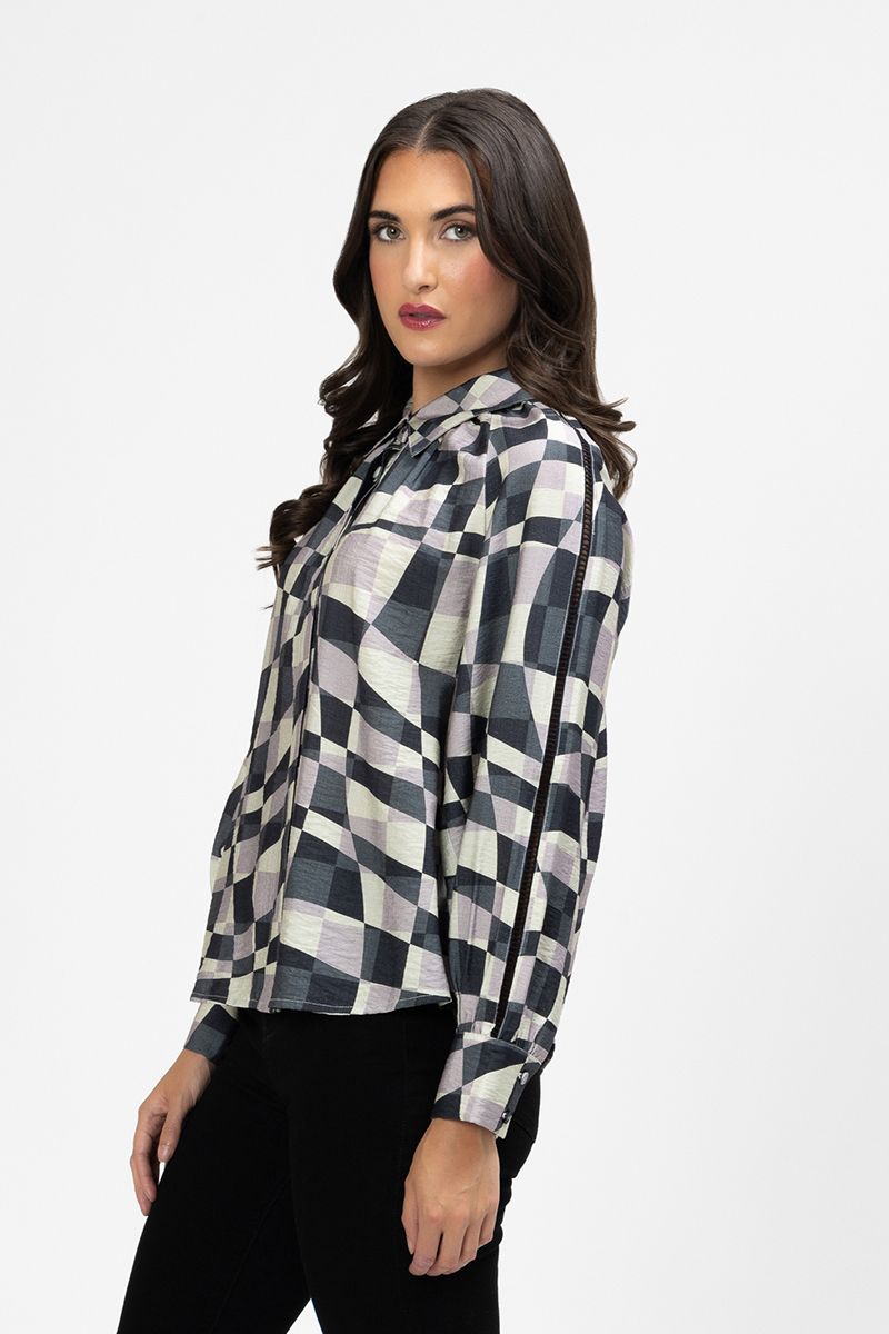 Zoe Blouse - Pastel Geo