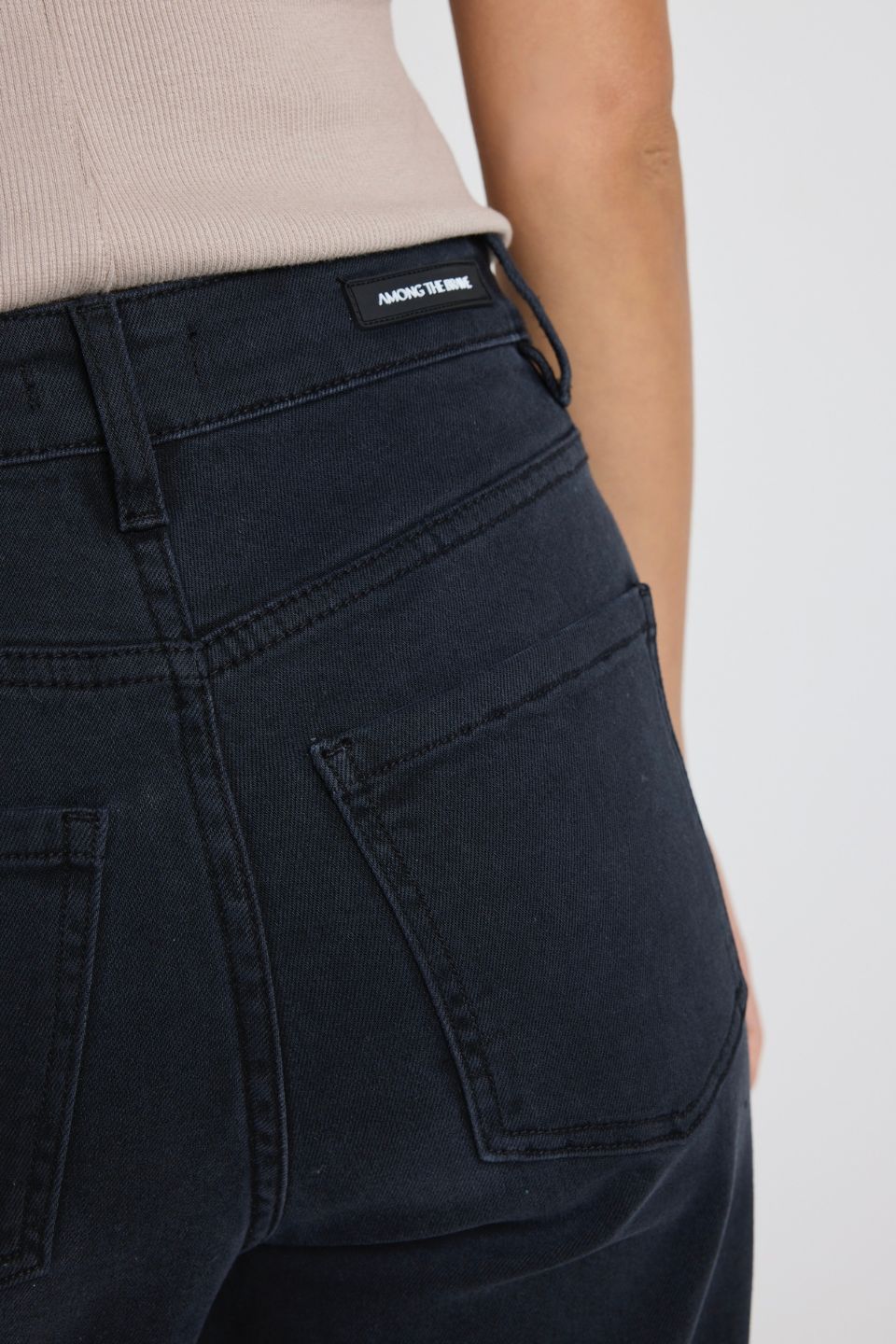 Zoey PETITE High Rise Wide Leg Pocket Jean - Black