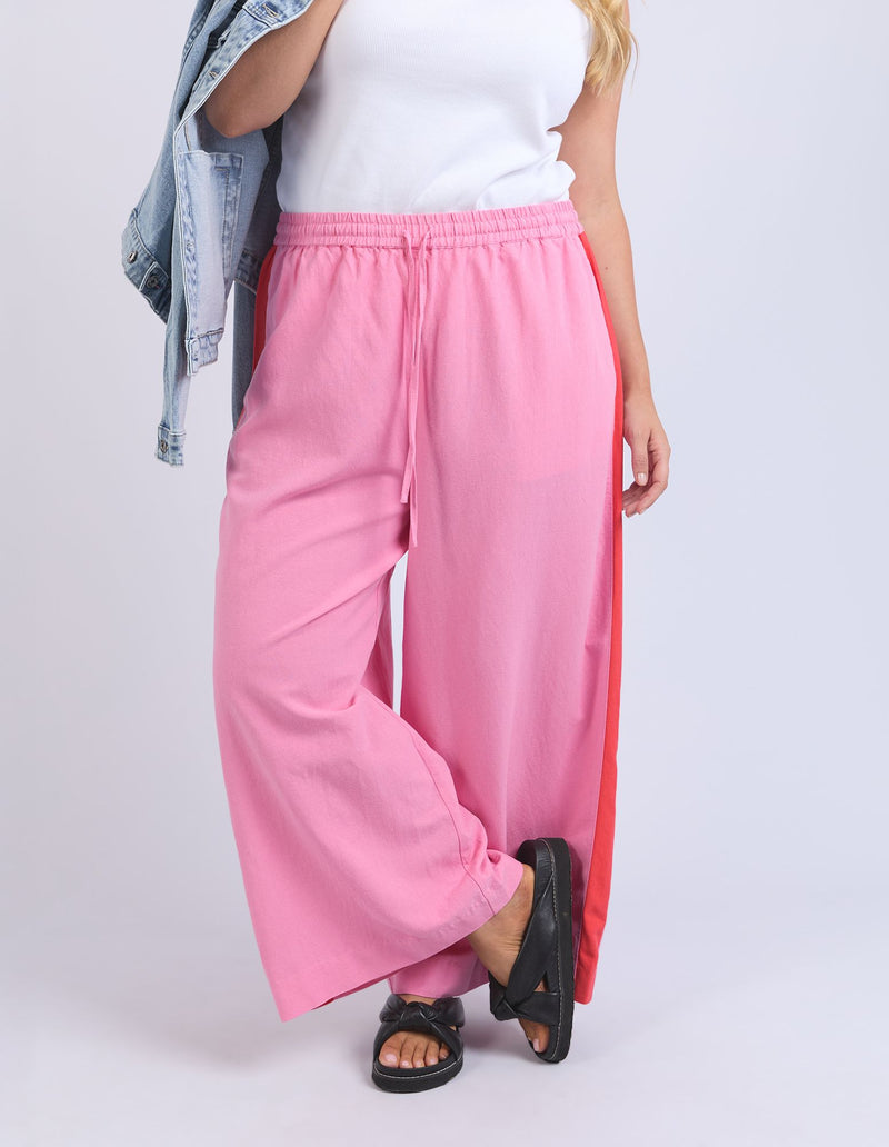 Frances Stripe Pant - Strawberry Pink