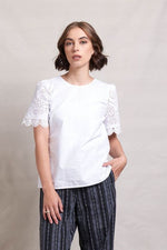 Lace Work Top - White