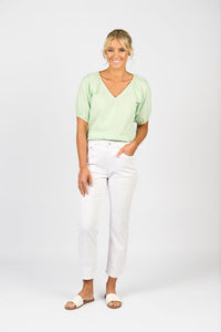 Slim Leg Ankle Grazer Jean - White