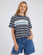 Aligner Tee - Navy and White Stripe