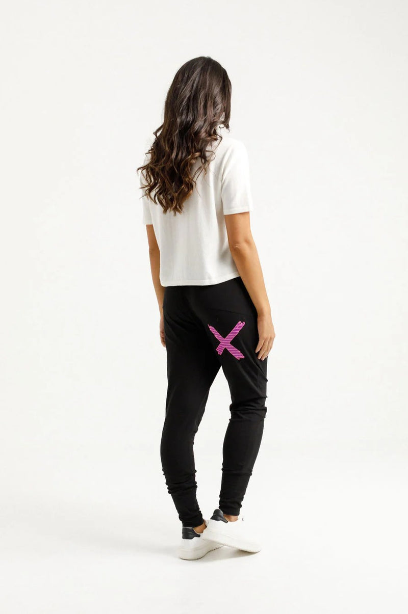 Apartment Pants - Black w Candy Pink X