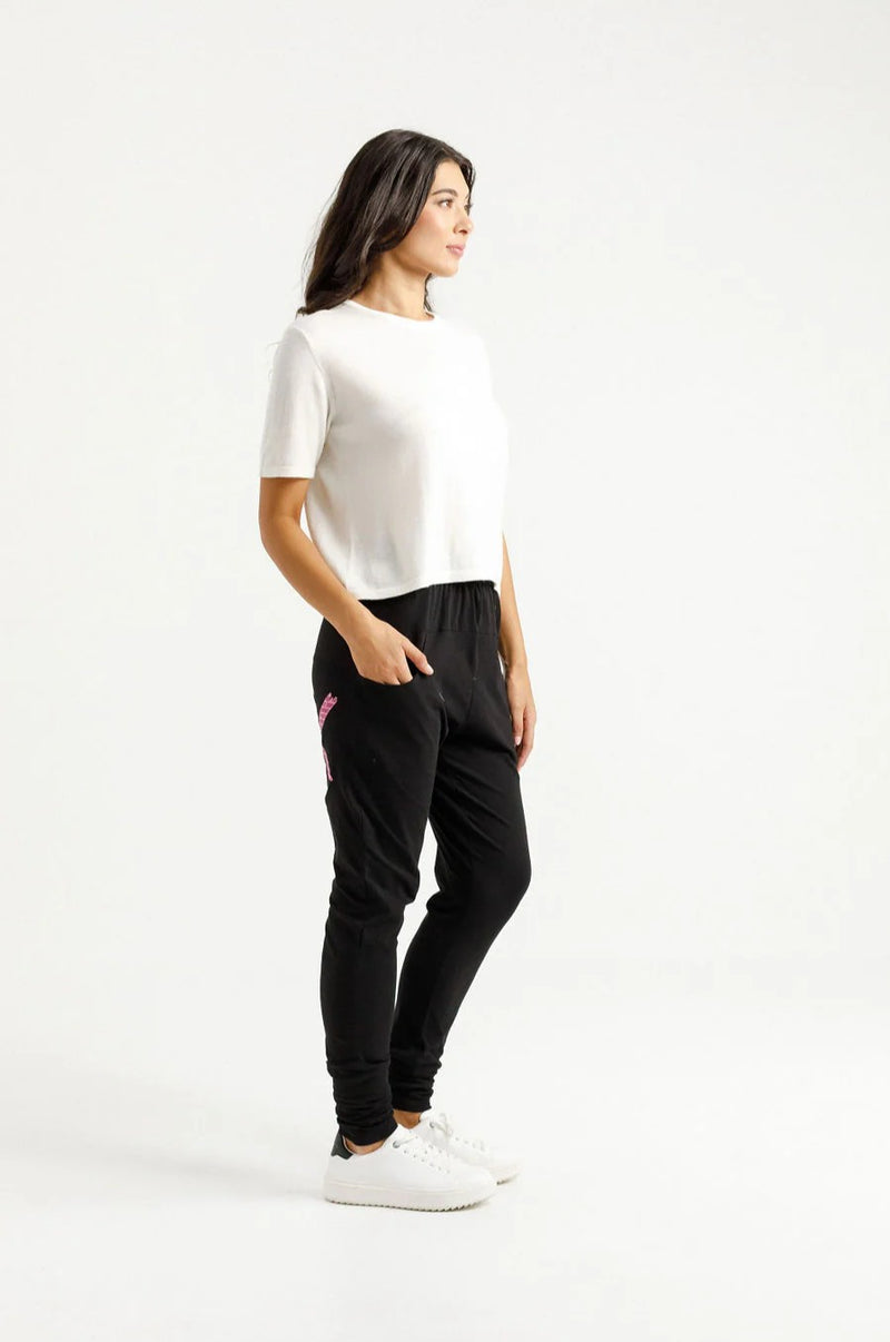 Apartment Pants - Black w Candy Pink X