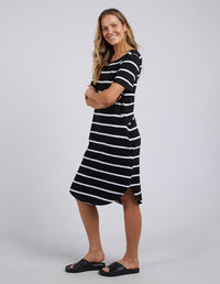 Bay Stripe Dress - Black/White Stripe