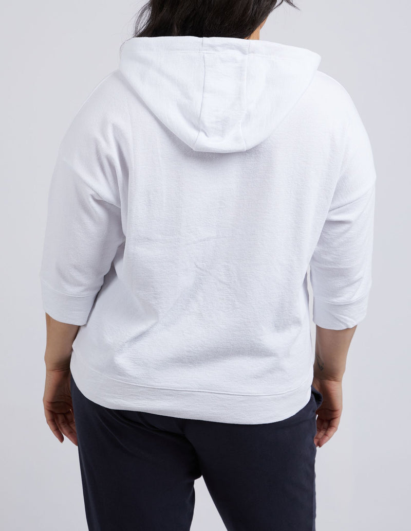 Beachy Zip Hoodie - White