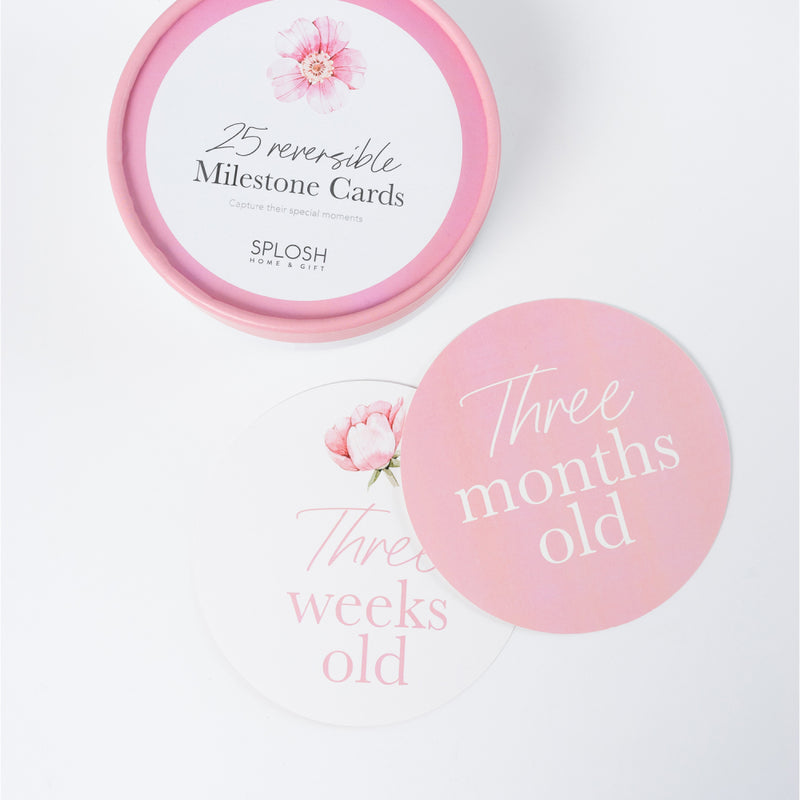 Reversible Milestone Cards - Floral