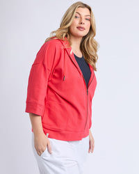 Beachy Zip Hoodie - Cayenne