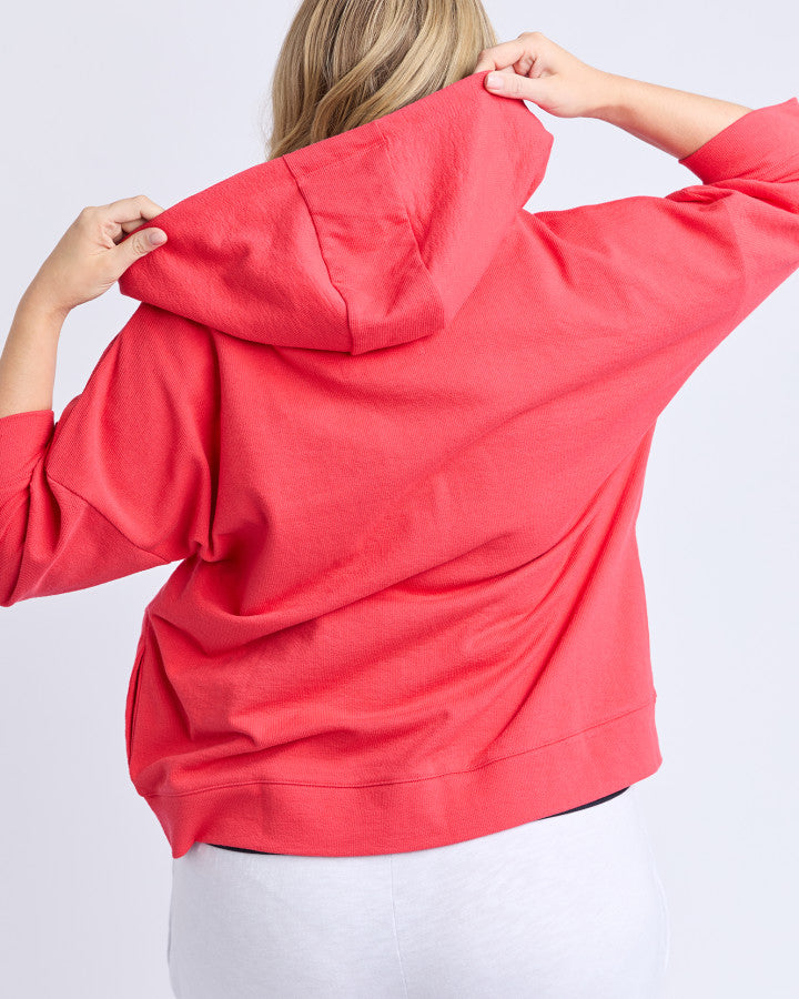 Beachy Zip Hoodie - Cayenne