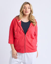 Beachy Zip Hoodie - Cayenne