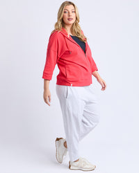 Beachy Zip Hoodie - Cayenne