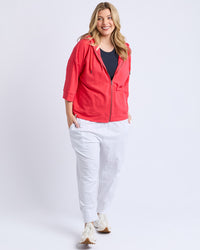 Beachy Zip Hoodie - Cayenne