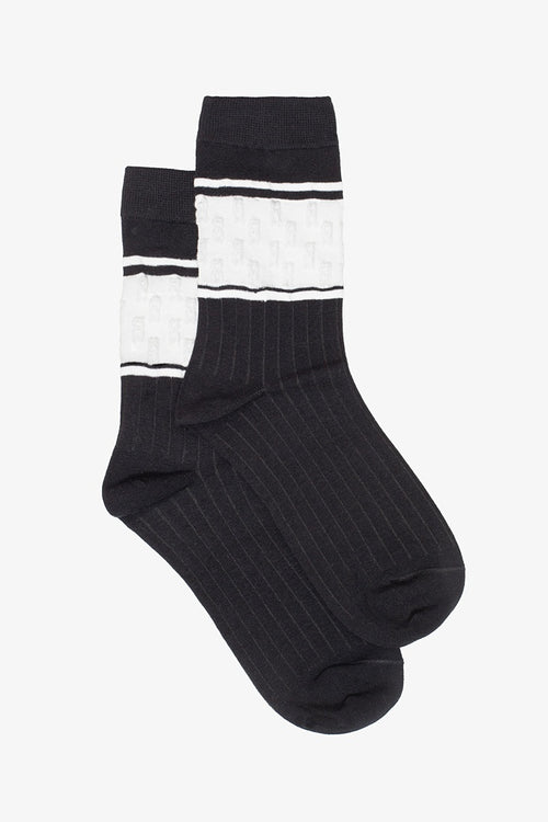 Black & White Band Sock - Girl Next Door Fashion