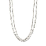 Blossom Recycled Curb Chain Necklace 2-In-1 - Silver Plated