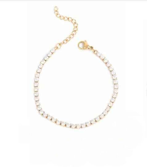3047-0006 Bracelet Steel Crystal - Gold.*