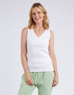 Rib Vee Tank - White