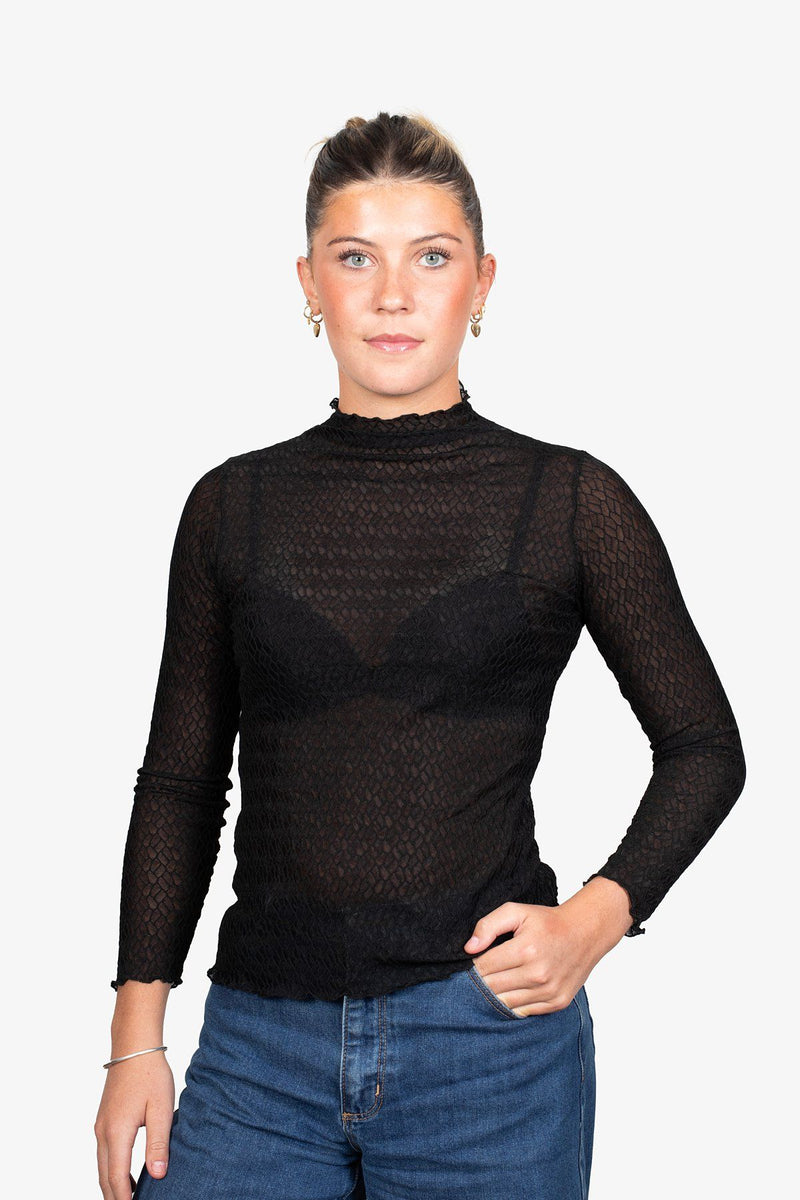 Luxe Layer Top - Honeycomb Black