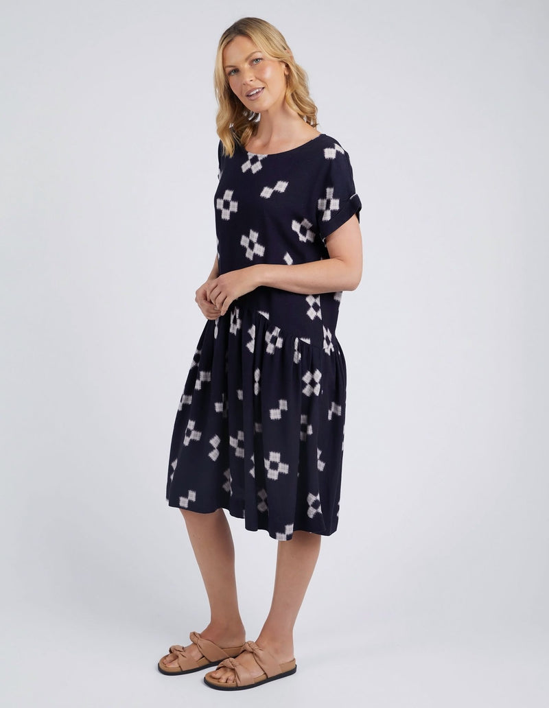 Positano Dress - Navy Print