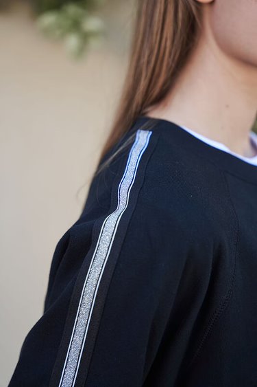 Lurex Stripe Sweater - Black