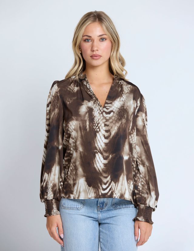 Cecily Top - Brown Python