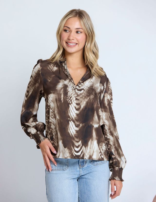 Cecily Top - Brown Python